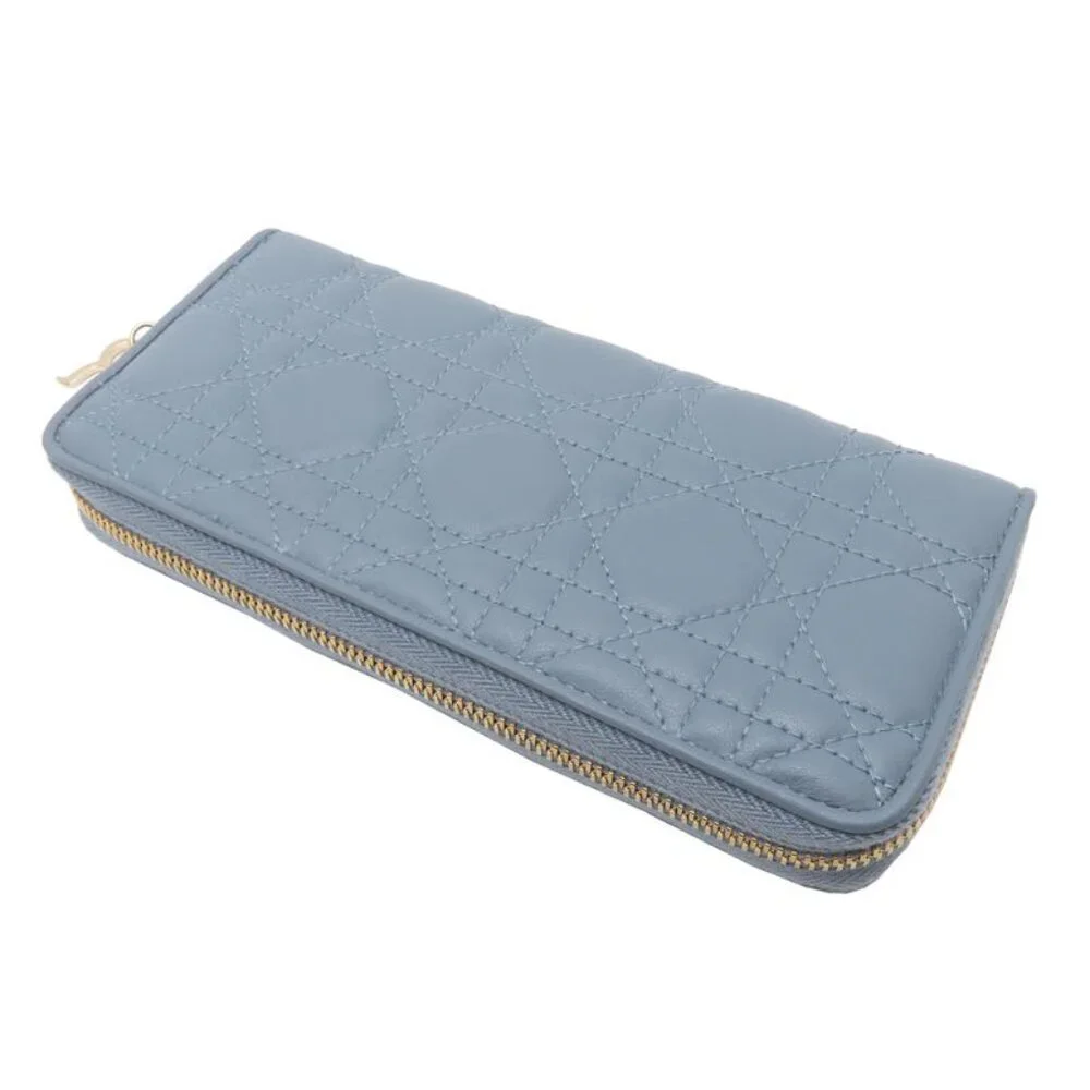 Christian Dior Long Lady Dior Gray Wallet